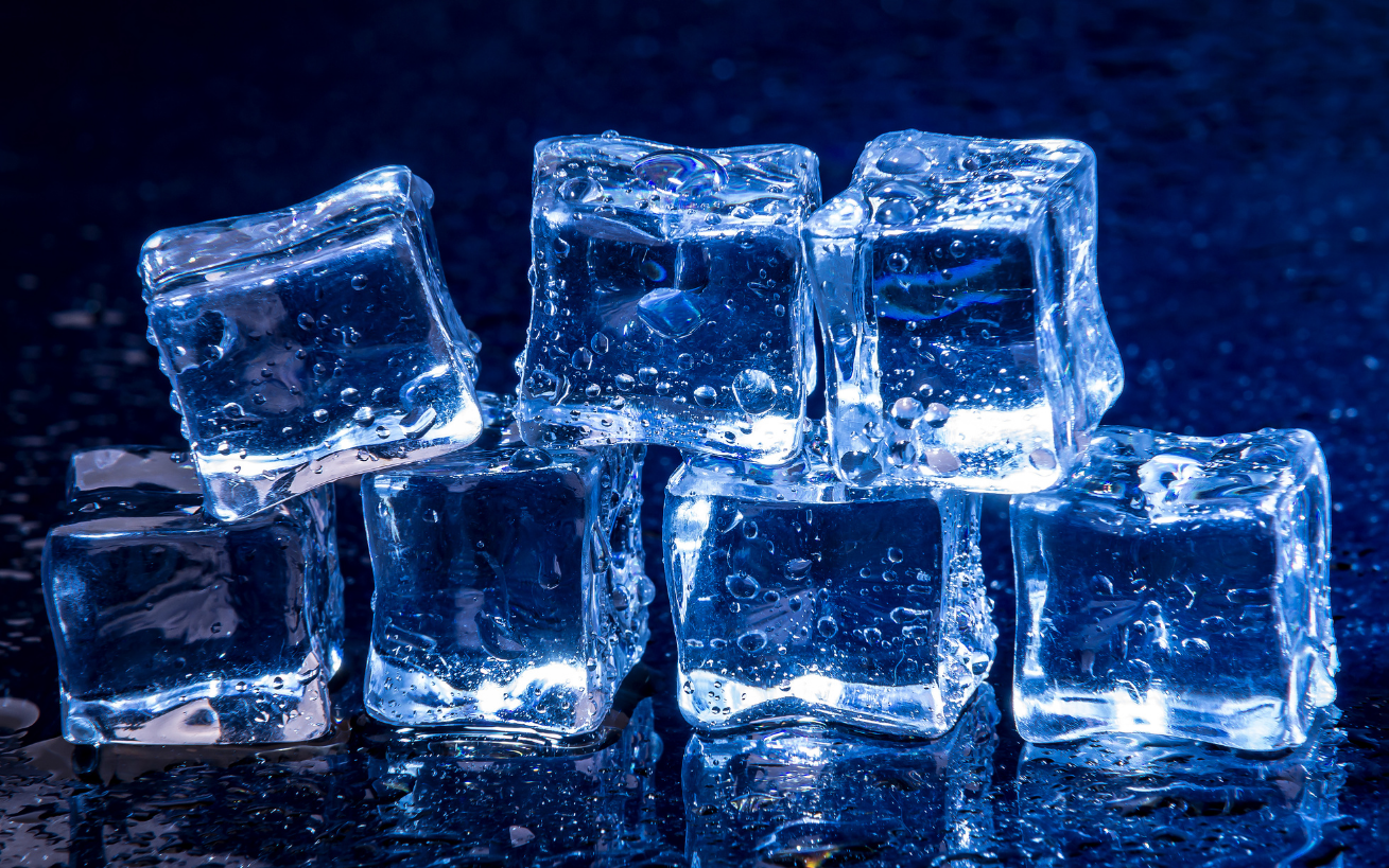 Melting ice blocks